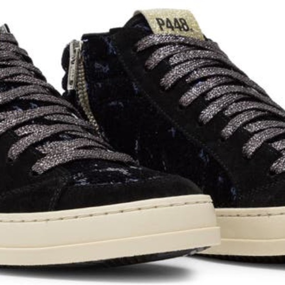 P448- Mixed textures and high-top. Size 39 or 81/2 - Picture 3 of 5